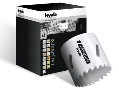 Obrázek produktu pro kwb 598044, Samostarný, Vrtačka, Hliník, Měď, Sádrokarton, Plast, Ocel, Dřevo, Bílá, Bimetalový, Vysokorychlostní ocel (HSS), Rychlořezná ocel legovaná kobaltem (HSS-Co)