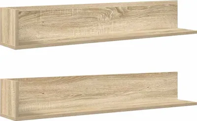 Obrázek produktu pro vidaXL Nástěnné police 2 ks dub Sonoma 100x16,5x16,5 cm materiál na bázi dřeva