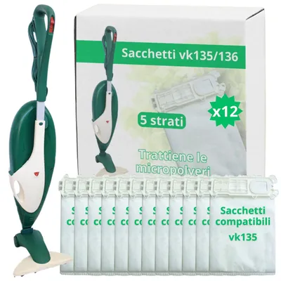 12 Staubsaugerbeutel für Kobold VK135/VK136