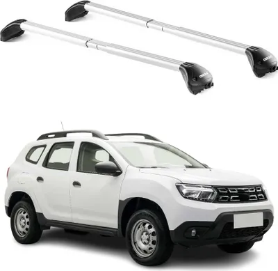 Image de Barres de toit transversales pour Dacia Duster 2018-2025 Gris Argenté 2x ABE