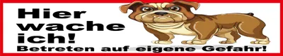 Produktbild von vianmo Holzschild 10x46 cm Hier wache ich Hunde