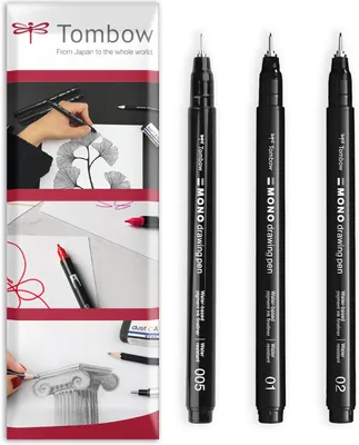 Productafbeelding van Tombow MONO Tekening Pen fineliner - Water- en lichtbestendig - 0,05/0,1/0,2mm - Zwarte Inkt