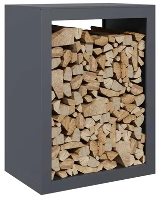 Produktbild von Kaminholzregal - Feuerholzständer aus Stahl - Holzlager 60x40x80 cm - Armeegrün