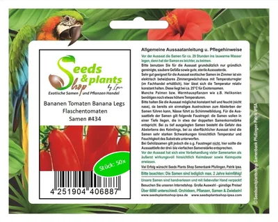 Produktbild von 50x Bananen Tomaten Banana Legs Flaschentomaten Gemüse Samen #434