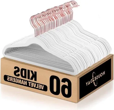 Produktbild von 60 Stück Roségoldene Kleiderbügels für Kinder, 14 Zoll, drehbar, rutschfest