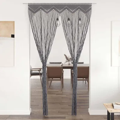 Produktbild von vidaXL Makramee Vorhang Anthrazit 140x240 cm Baumwolle