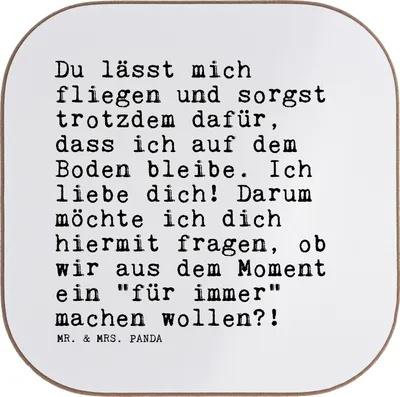 Produktbild von Mr. & Mrs. Panda Tischuntersetzer Du lässt mich fliegen... - Weiß - Geschenk, gläseruntersetzer, Untersetzer Glas, Spruch Sprüche Weisheiten Zitate Lustig Weisheit Worte