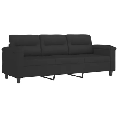 Produktbild von 3-Sitzer-Sofa Schwarz 180 cm Mikrofasergewebe