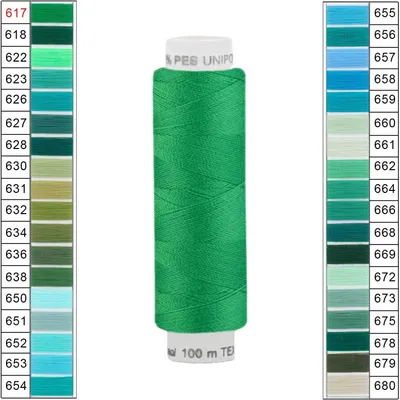 Produktbild von Nähgarn 10 x 100m Unipoly 120 Tex14x2 Universalnähgarn Allzweckgarn Polyester 4v6 Farbwahl, Farbe:617
