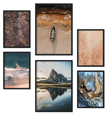 Produktbild von Poster Set Landschaftsfotografie Kroatien, 6-teilig, A3 und A4, Wanddekoration für Wohnzimmer
