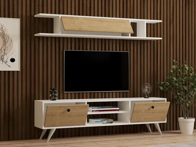 Immagine prodotto di Skye Decor, Italo - Bianco, Pino, Mobile TV, Bianco, 100% PANNELLI DI PARTICELLE RIVESTITI IN MELAMMINA, 160 x 30 x 45 cm
