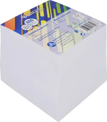 Produktbild von Westcott Notizzettel weiß 800 Blatt, Zettelblock geleimt 9 x 9 cm Blätter