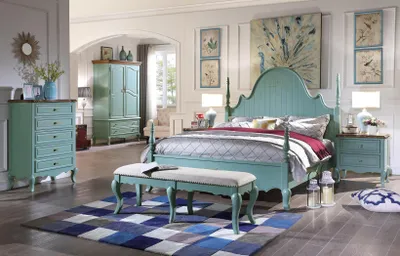 Produktbild von Luxus Schlafzimmer Bett Echtes Holz Möbel Holz Betten landhaus stil Doppel neu