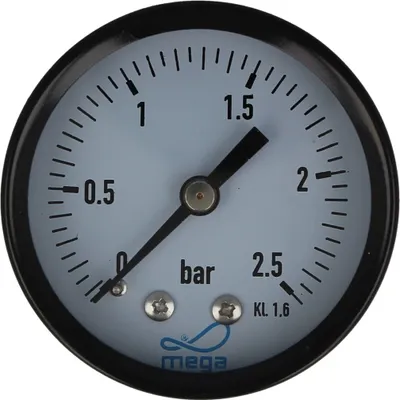 Produktbild von MEGA Druckmanometer 0 - 2,5 bar - 1/4 Zoll Anschluss nach hinten Axial Ø 50 mm
