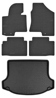 Productafbeelding van Rubberen automatten + kofferbakmat voor Kia Sportage III 2010-2015 (SUV) – 5-delig, zwart, op maat – Wielganizator