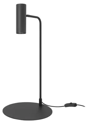 Image de Lampe de chevet minimaliste en métal noir pour ampoule GU10, avec tête orientable, idéale pour un bureau