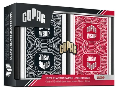 Image de Cartes de poker Copag WSOP noires/rouges, 2 jeux