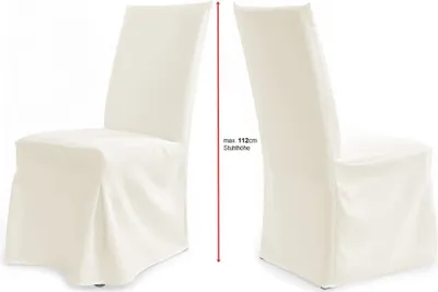 Produktbild von TexDeko Universal Stuhlhussen für extra hohe Lehne bis 116cm PARIS PLUS Creme