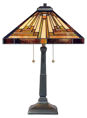 Immagine prodotto di Lampada Da Scrivania Tiffany Stephen Metallo Bronzo Vintage 2 Luci E27