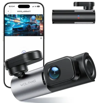 Produktbild von Dashcam Autokamera Fahrzeugkamera - 2.5K (1440P) - Mit WLAN - Loop-Aufnahme - 170 Grad Weitwinkel