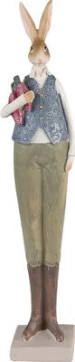 Produktbild von Clayre & Eef Figur Kaninchen 6x5x36 cm Blau Grün Polyresin