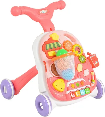 Zdjęcie produktu dla Zabawka do nauki chodzenia 2 w 1 Moni Toys - Basket, Pink