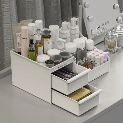 Produktbild von Make-up-Organizer mit Schubladen, Aufbewahrungsbox für Schminktische, Organizer für Schminktische in Schlafzimmern und Badezimmern, großer Make-up-Organizer