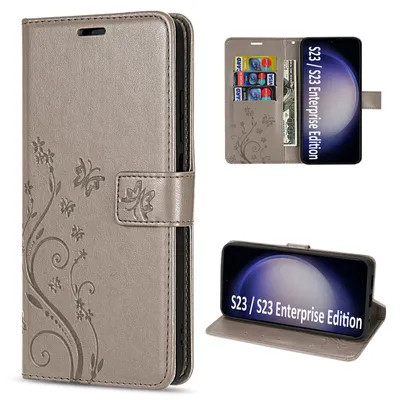 Produktbild von Handy Tasche für Samsung Galaxy S23 Handyhülle Blumen Hülle Etui Wallet Case