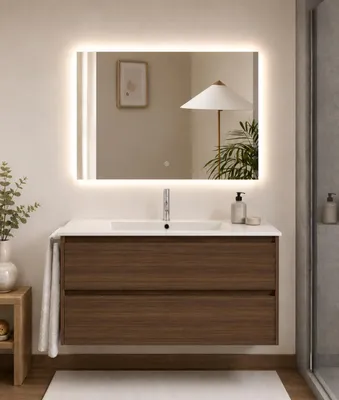 ORIGEN BATH IBIZA Badmöbel mit Waschbecken 90x45 cm, Tea-Esche
