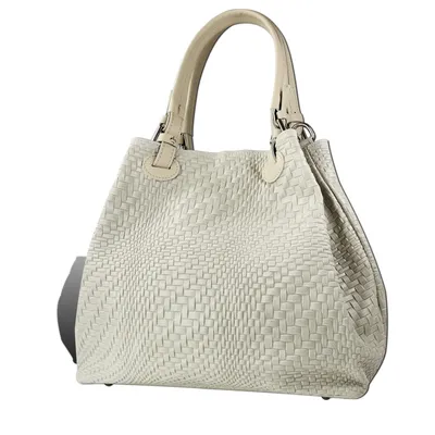 Immagine prodotto di Borsetta beige Toscanto con motivo astratto a treccia in rilievo in pelle D2OTT163HI