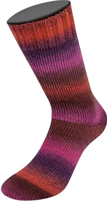 A single sock displayed on a mannequin leg.