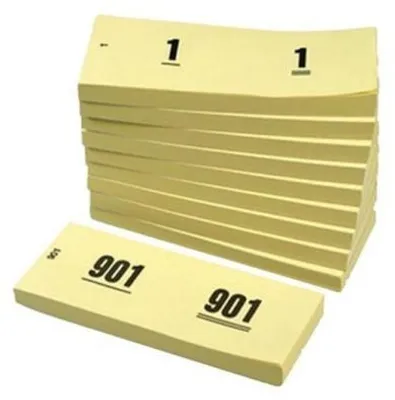Productafbeelding van 400009 Garderobekaartjes Geel 11 Cm