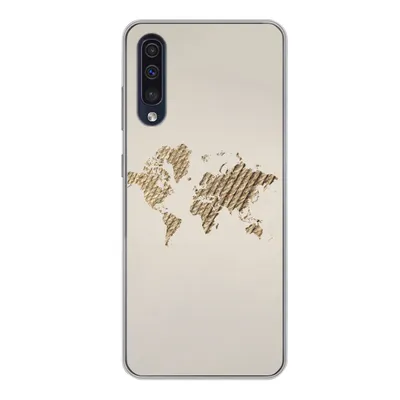 Produktbild von MuchoWow® Handyhülle Schutzhülle Hülle für Samsung Galaxy A50 Weltkarte - Seil - Braun Silikon Softcase Handy Hülle - Mobiltelefonhülle
