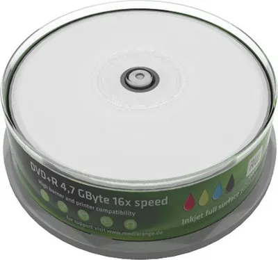 Produktbild von MediaRange DVD+R 4.7GB  25pcs Spindel 16x Inkjet Full Printa