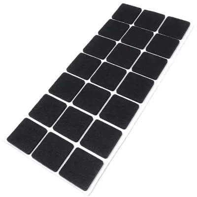 Produktbild von Adsamm® | 21 x selbstklebende Filzgleiter / Schwarz / 30x30 mm / quadratisch / Möbelgleiter aus Filz mit 3.5 mm Stärke