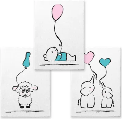 Immagine prodotto di PRICARO Tela "Baby Girl", 20 x 30 cm, set da 3