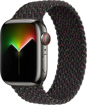 Productafbeelding van Apple Gevlochten solobandje voor de Apple Watch | 38/40/41/42 mm - Maat 1 - Black Unity