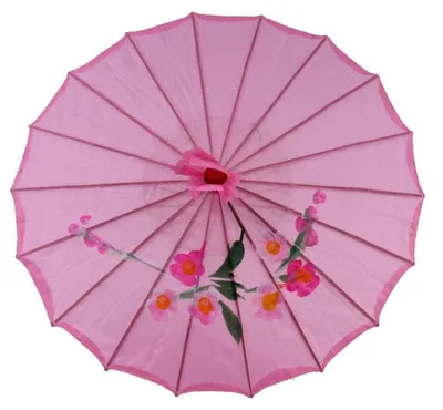 Produktbild von Deko Schirm klein 100b aus Kunstfaser wasserfest rosa Bambus Ø55 cm