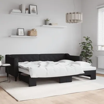 Obrázok produktu pre Maison Exclusive – rozkladacia pohovka, čierna, 80 x 200 cm, látková