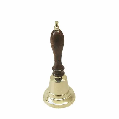 Produktbild von Tischglocke, Messing antik mit Holzgriff, 5 cm