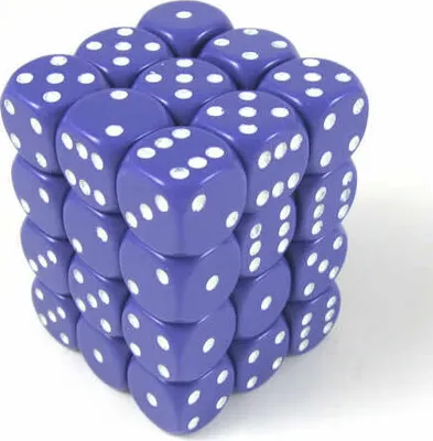 Produktbild von Chessex W6x36 Würfelset Opaque Violett/Weiß