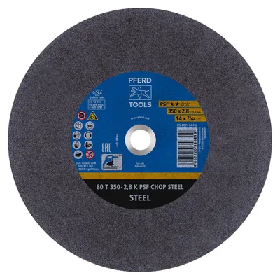 Produktbild von PFERD 80 T 350-2,8 K PSF CHOP STEEL/25,4, Stahl, PFERD, 2,54 cm, 35 cm, 4400 RPM, 10 Stück(e)