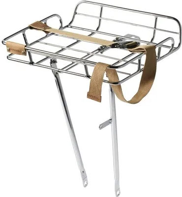 Produktbild von Basil Portland, Vorderseite, Fahrradkorb, Aluminium, Silber, 10 kg, 410 mm