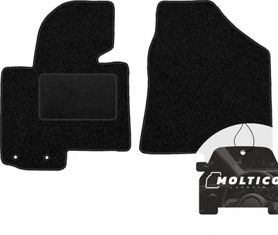 Produktbild von moto-MOLTICO Vorne Fußmatten Auto Velours Autoteppiche Schwarz Automatten Set 2-teilig passend für Kia Sportage III Hyundai Ix35 Tucson II 2009-2015