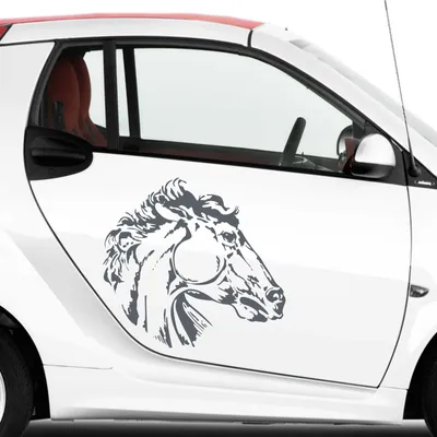 Produktbild von Aufkleber - Autoaufkleber-Set Pferdekopf 2 Stk. je 40cm x 43cm anthrazit - Tuning Carystyling Heckscheibe Auto