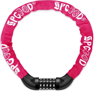 Immagine prodotto di Lucchetto per bicicletta, con combinazione numerica, acciaio temprato, disponibile in 14 colori, catena di 90 cm, per biciclette