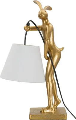 Obrázok produktu pre Mauro Ferretti stolová lampa králik E10 26x16x47 cm zlatá biela