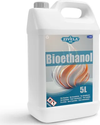 Obrázok produktu pre 5L Bioetanol 96,6% |alkohol 96,6% | Bioetanol pre krb, stolný krb, krb na bioetanol | Bioetanol bez zápachu | Čisté spaľovanie, bez dymu, živý a stabilný plameň