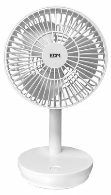 Image de Ventilateur de bureau EDM 33501 Blanc 5 W 4 W 16,5 x 18,5 cm 17 x 13 x 26 cm Rechargeable USB