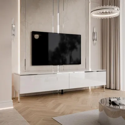 Produktbild von TV-Schrank AURORA SILVER 180?cm auf verchromten geraden Beinen